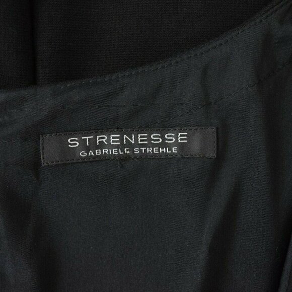STRENESSE GABRIELLE STREHLE BLACK PLEATED V-NECK DRESS - Picture 8 of 9